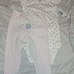Carter's Floral Onesie and Pink Pants Set